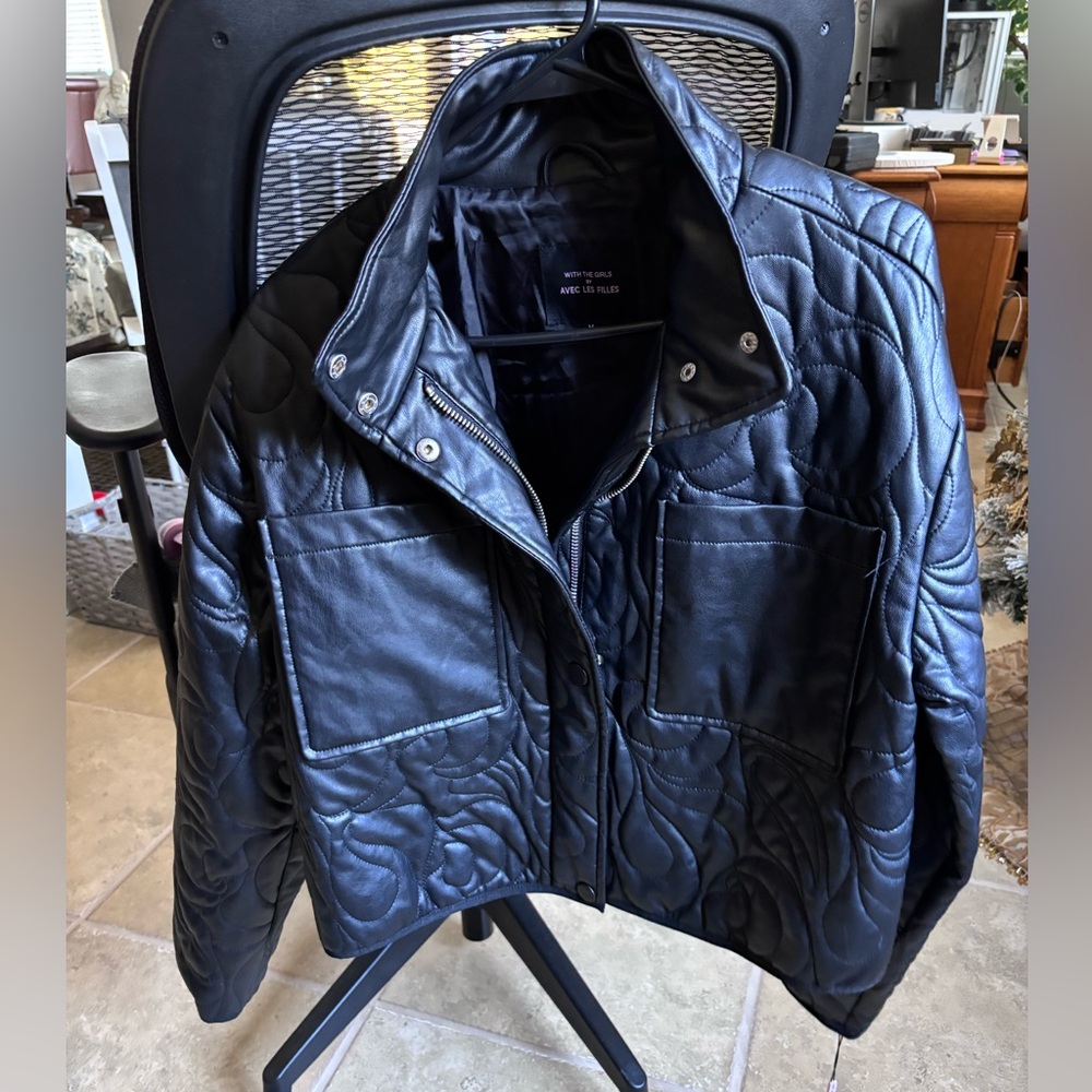Avec Les Filles Black Quilted Jacket